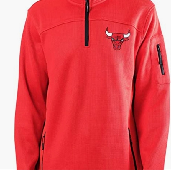 Ultra Game NBA Red Fortune Big & Tall, Quarter Zipper, Fleece Pullover, Sz L - Picture 1 of 8